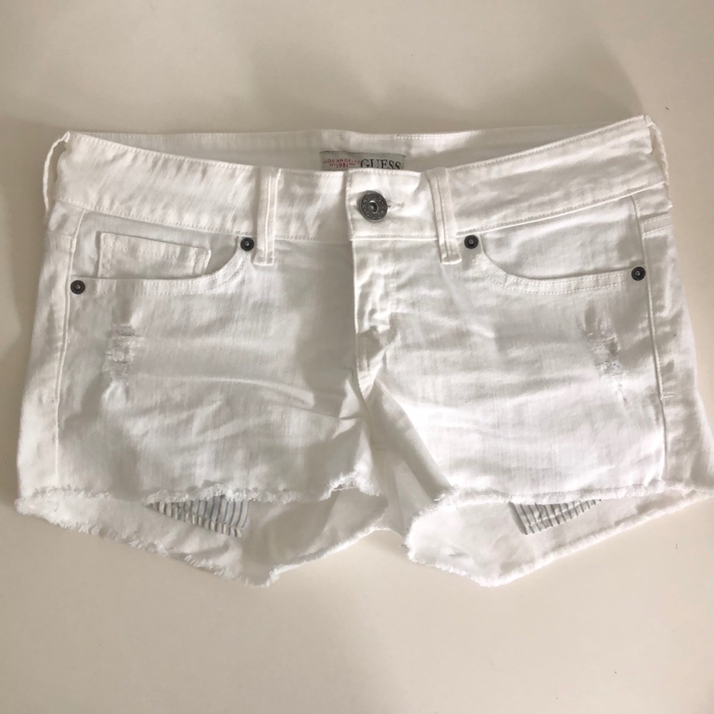 White GUESS shorts